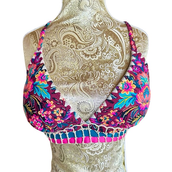 Other - Sexy Boho Floral Bralette Halter Bikini Beach Festival Bohemian Top Size D/DD